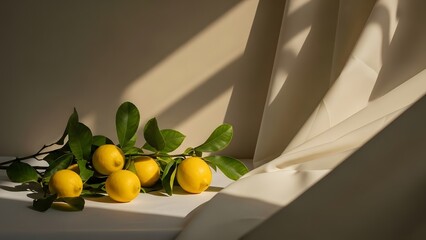 Abstract technology meets nature lemons in digital age