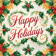 Happy holidays wish banner