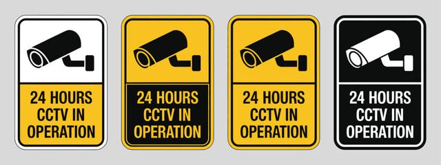 Security camera CCTV surveillance icons, modern monitoring technology, safety protection system, video control, and digital security concept illustration.