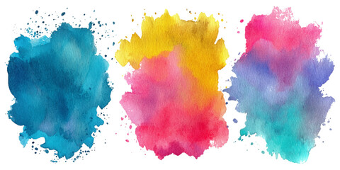 Colorful abstract paint brush background with watercolor set. vector watercolor design set with bright colorful paint splashes brush stroke element.