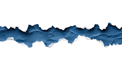 Torn Paper with Blue Layer on Transparent Background