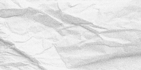 White wrinkled paper pattern with dusty tone and tiny halftone marks. A neutral aged sheet carrying shallow creases and soft grain. © Polinmr