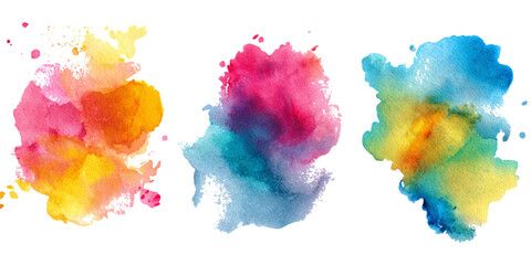 Abstract watercolor paint background set with colorful brush strokes splash. colorful watercolor set artistic ink texture and creative vector design.