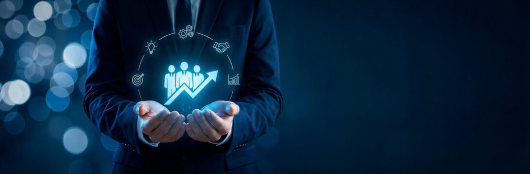 Upskilling for future skills. A glowing growth chart and skill icons, symbolizing continuous upskilling, workforce development, innovation and future ready capabilities in a digital economy.