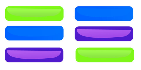 Set of colored web buttons. Vector illustration.
