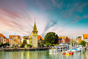 Obraz premium Altstadt, Lindau, Bodensee, Deutschland 