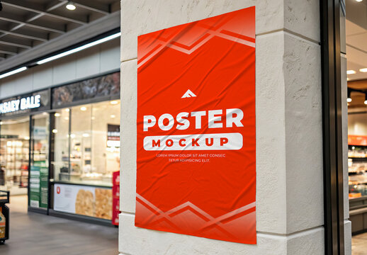 Indoor Wall Poster Mockup