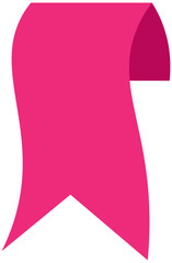 A pink ribbon shaped like a flag waves gently in the air.