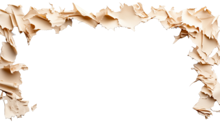 Torn Paper Border on Transparent Background
