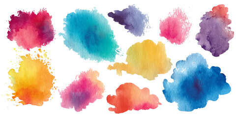 Abstract watercolor paint background set with colorful brush strokes splash. colorful watercolor set artistic ink texture and creative vector design.
