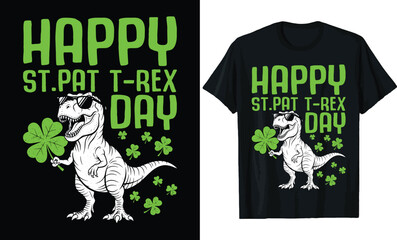 St. Patrick's Day Happy St. Pat T-Rex Day T Shirt Design