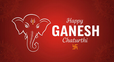 Ganesh Chaturthi social media banner, poster flyer template design with Ganesh vector icon. Ganesh Chaturthi festival background, or Lord Ganpati