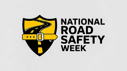 National road safety week awareness logo design
