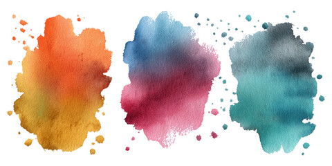 Abstract watercolor paint background set with colorful brush strokes splash. colorful watercolor set artistic ink texture and creative vector design.
