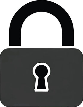 Stylized Padlock Icon for Digital Security, Protection, and Access Control. Simple Lock Symbol for Privacy and Safety Concepts on Isolated Background.