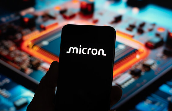 Micron Technology company logo displayed on smart device