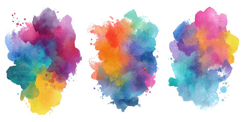 Abstract watercolor paint background set with colorful brush strokes splash. colorful watercolor set artistic ink texture and creative vector design.