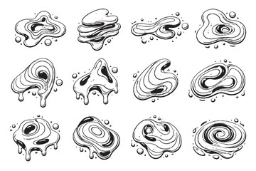 sets of liquid geomatric on white background
