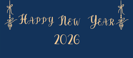 happy new year text design featuring festive typography and celebratory elements