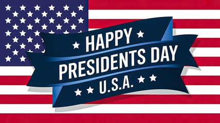 Happy presidents day usa patriotic banner design
