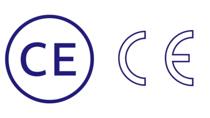 Certification marks for european standards isolated on white background