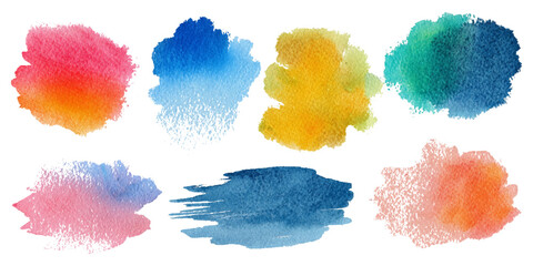 Abstract watercolor paint background set with colorful brush strokes splash. colorful watercolor set artistic ink texture and creative vector design.