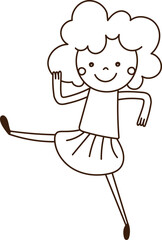 Obraz premium Girl Dancing Doodle
