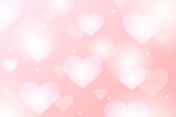 赤背景に白いハートが浮かぶバレンタイン向け可愛いイラスト