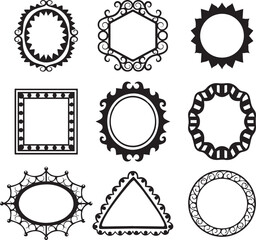 Obraz premium Artistic Abstract Curly Frame Silhouettes