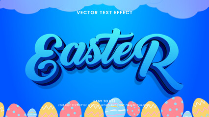 easter editable text effect 3d vector