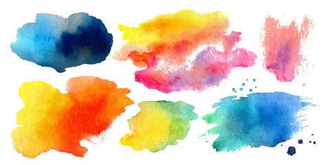 Abstract watercolor paint background set with colorful brush strokes splash. colorful watercolor set artistic ink texture and creative vector design.