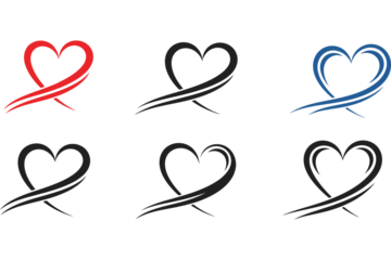 set of vector hearts