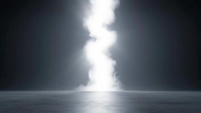 Yellowstone Geyser Erupting at Night Under Cloudy Sky