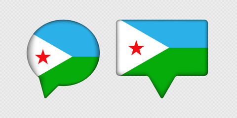 Flag of Djibouti in speech bubble.