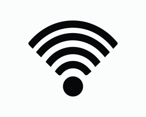 Black silhouette of a Wi- Fi signal icon on a white background wifi wireless