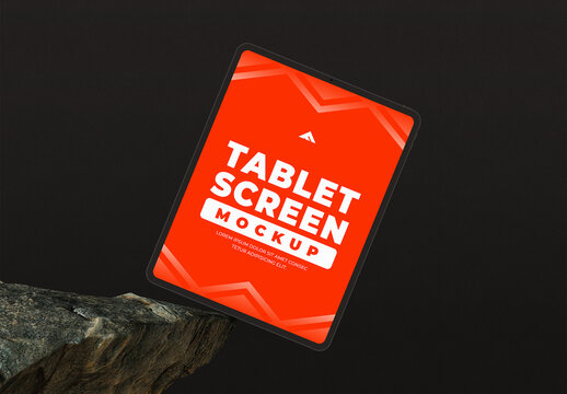 Tablet Device UI Mockup for App and Web Interface Presentation