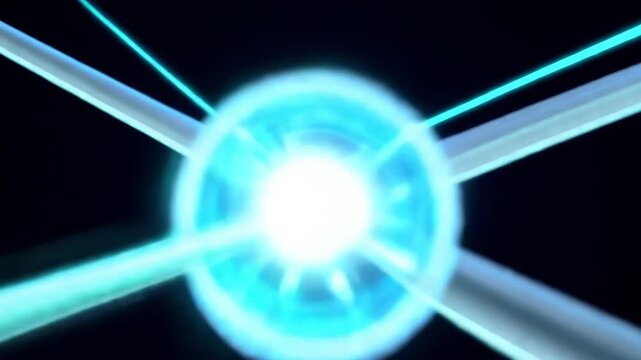 Abstract Blue Cyber Network with Glowing Interconnected Lines