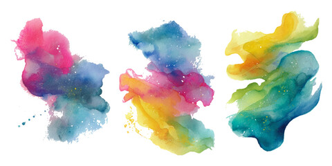 Abstract watercolor paint background set with colorful brush strokes splash. colorful watercolor set artistic ink texture and creative vector design.