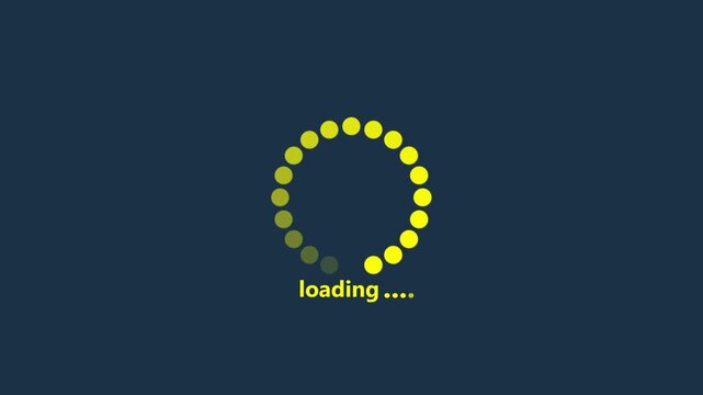 Gradient dotted round loading page video design with circular progress animation for modern UI interface and system loading concept