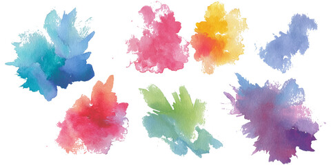 Abstract watercolor paint background set with colorful brush strokes splash. colorful watercolor set artistic ink texture and creative vector design.
