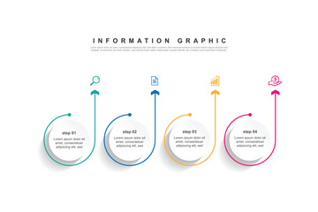 4 step infographic design. schedule concept with circle layout and icons. can be used for workflow illustration