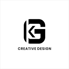 Creative letter KG or GK logo icon vector design in a modern minimal style suitable for branding identity corporate business and professional graphic