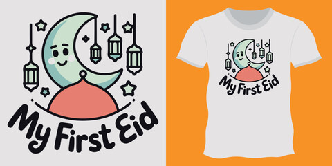 Eid Mubarak T shirt design vector illustration