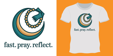 Watch. Pray. Fast. Repeat. Artwork for t-shirt.