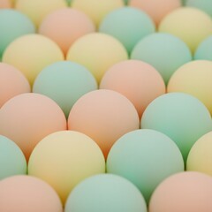 Soft Pastel Colored Matte Spheres Geometric Pattern Background