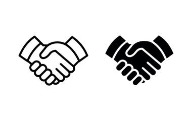 Obraz premium Handshake Sign Icon Representing Business Deal and Cooperation