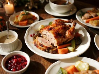 Famous Seasonal and Special Dishes. Thanksgiving Turkey USA