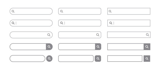 検索窓・検索バーのイラスト素材　セット　Search bar illustration set