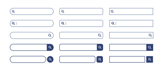 検索窓・検索バーのイラスト素材　セット　Search bar illustration set