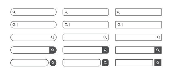 検索窓・検索バーのイラスト素材　セット　Search bar illustration set